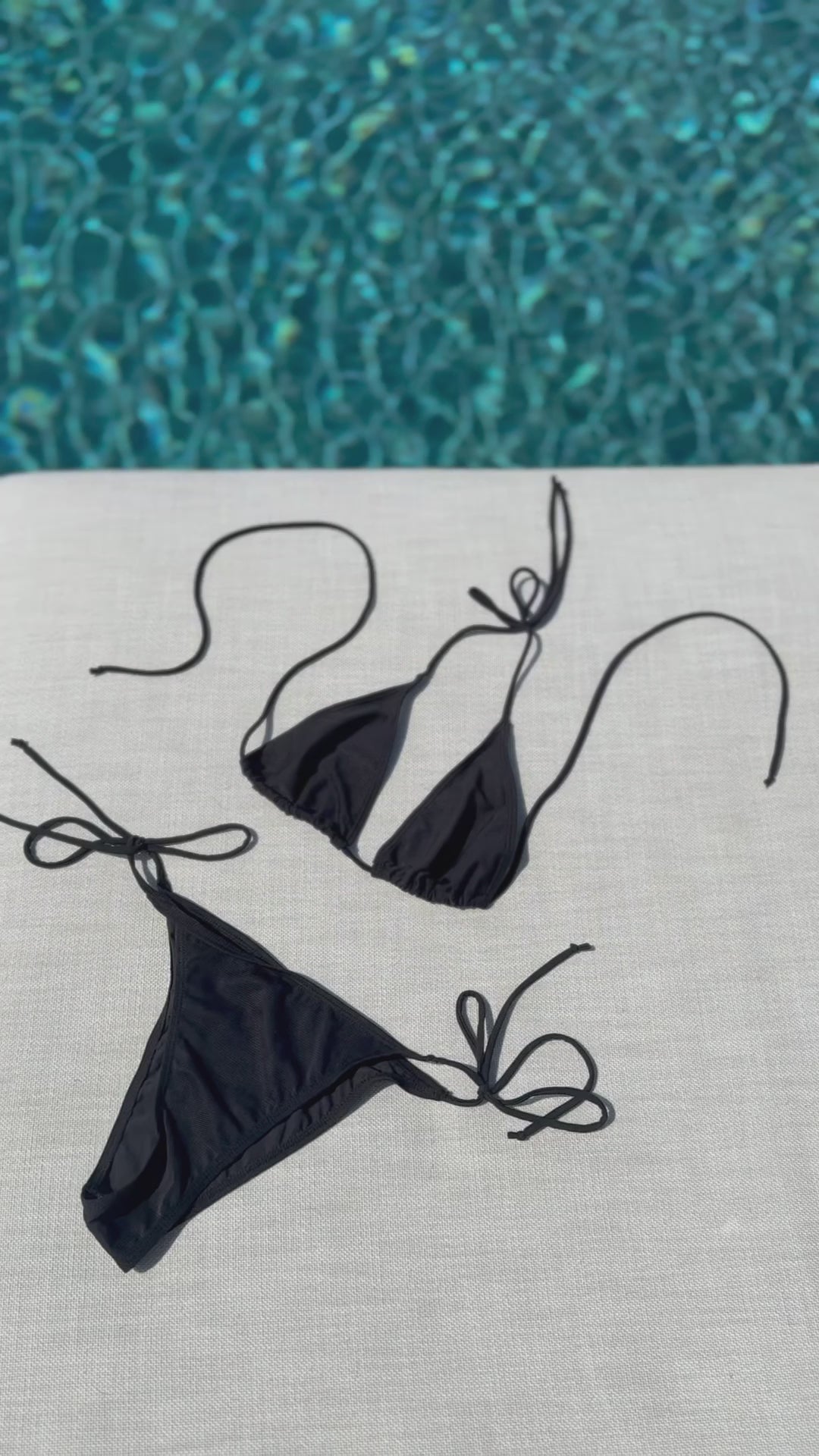 Classic Adjustable Bikini Top in Black